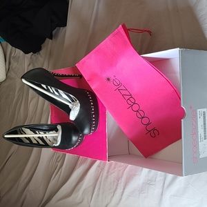 Black 5 Inch Heels with silver studs US size 6